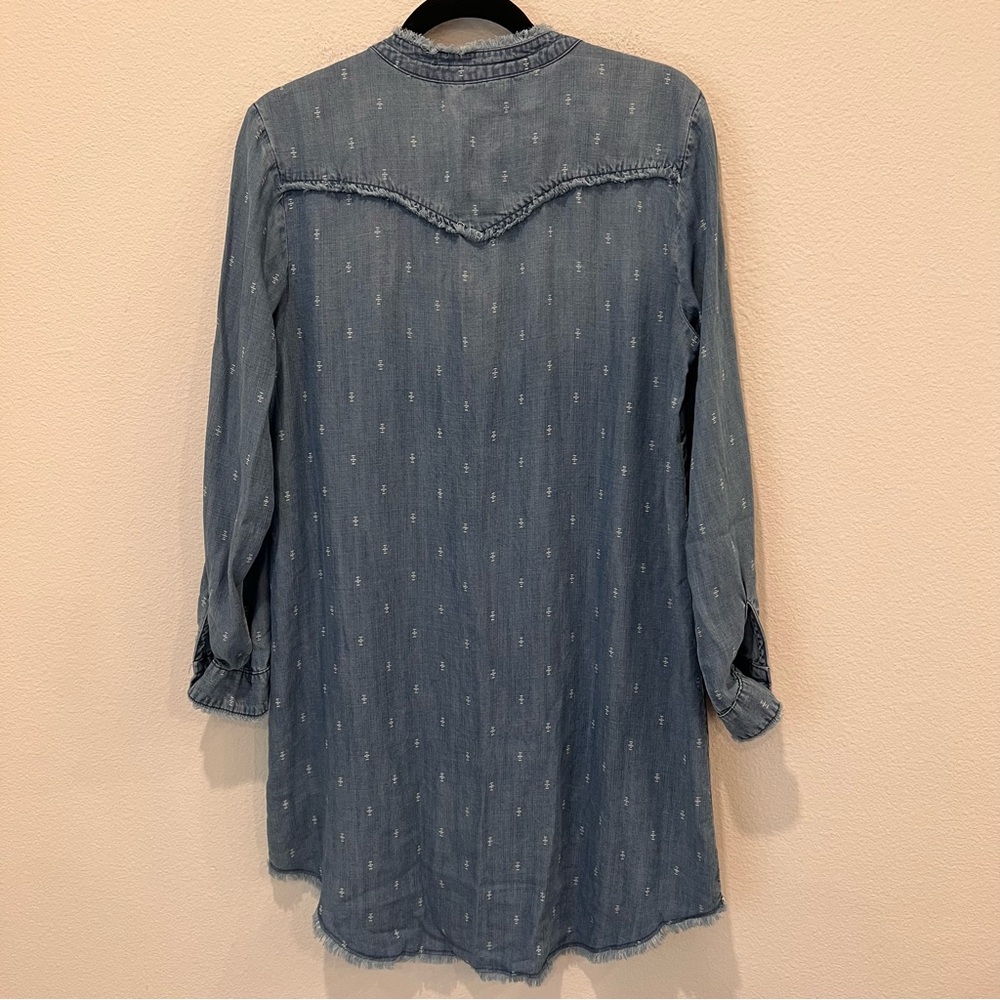 Anthropologie Cloth & Stone MaryLou Chambray Shirtdress Women’s Sz M coastal - Picture 5 of 7